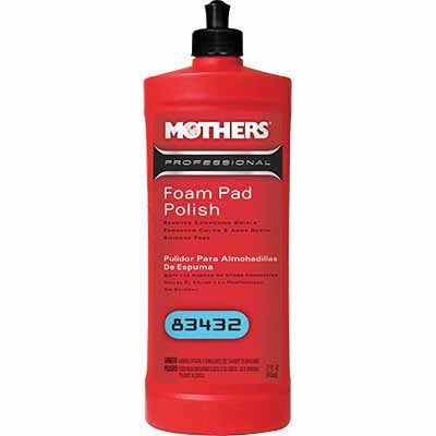 Mothers 83432 Professional Foam Pad Polish, 32 oz Bottle, Liquid, White, Dark gray