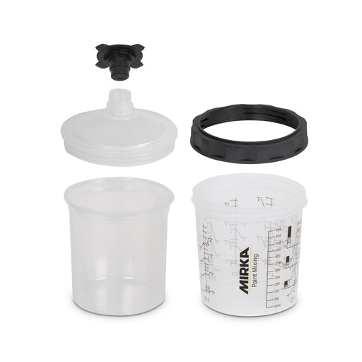 Mirka Abrasives, Inc. Paint Cup System 180ml, Filter Lid 125µm, 50/Pack