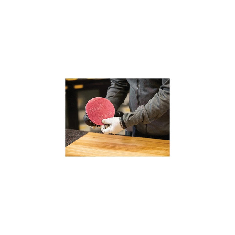 Mirka Abrasives, Inc. Mirka Mirlon Total 18241360 Plain Attachment Sanding Pad, 6 in Dia, Red, 360 G — view 4