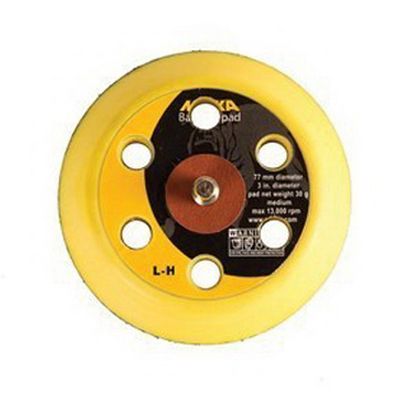 913GV Grip Faced Vacuum Back-Up Pad, 3 in Diameter, Hook and Loop Attachment