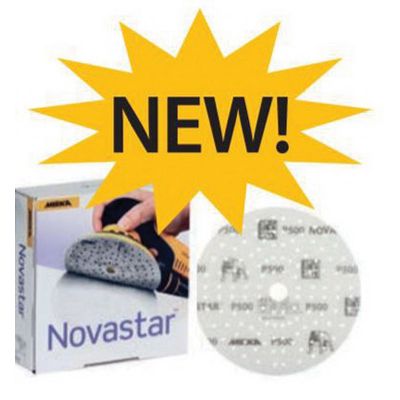 Mirka Novastar FG5MH400 FG Series Semi-Open Coated Grip-On Sanding Disc, 5 in, P400 Grit