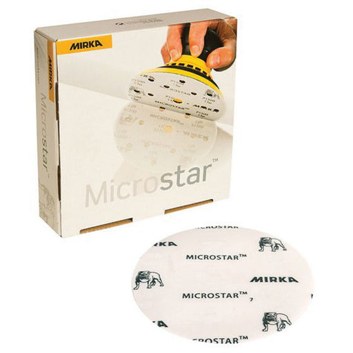 Mirka Abrasives, Inc. Mirka Microstar FM6221500 FM Series Semi-Open Coated Grip-On Sanding Disc, 6 i