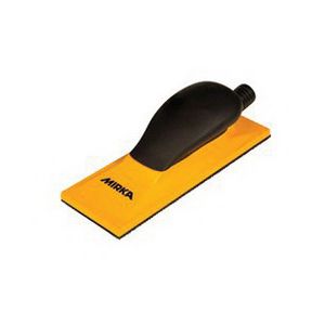Mirka MVHB38 Hand Sanding Block, 70 mm W x 198 mm L, Hook and Loop Attachment — Yellow/Black