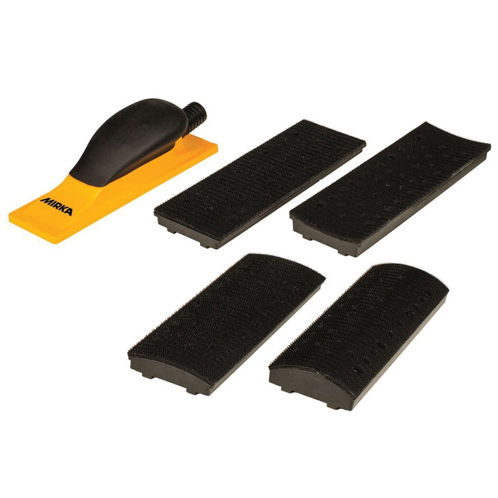Mirka MVHB38-K Grip Faced Hand Block Kit, 2-3/4 in W x 8 in L — Yellow