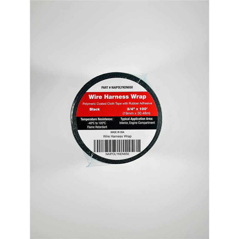 Polyken 650 Harness Tape 3/4"x100' Black 1 sleeve of 6 rolls