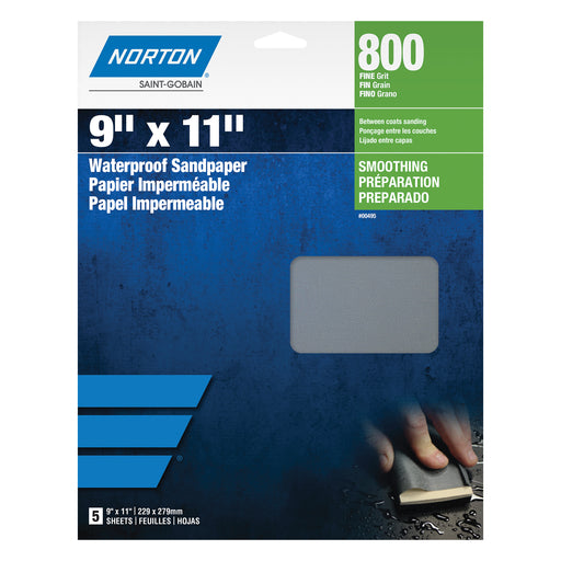 Norton Abrasives Norton Black Ice 39383 T214 Series Sanding Sheet, 9 in W x 11 in L, P600 Grit, Ultr