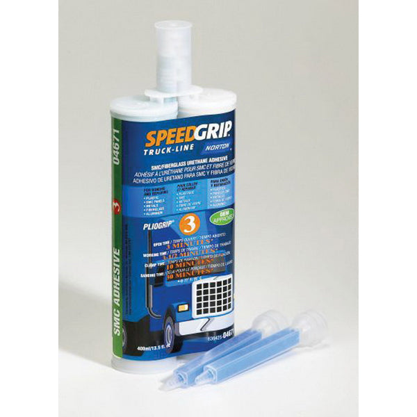 Norton Abrasives Norton Speed Grip 04671 2-Part Adhesive, 400 mL Cartridge, Brown, Liquid