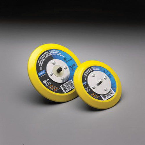 Norton Abrasives Norton 06141 Tapered Edge Back-Up Pad, 6 in Dia, PSA Attachment — Yellow