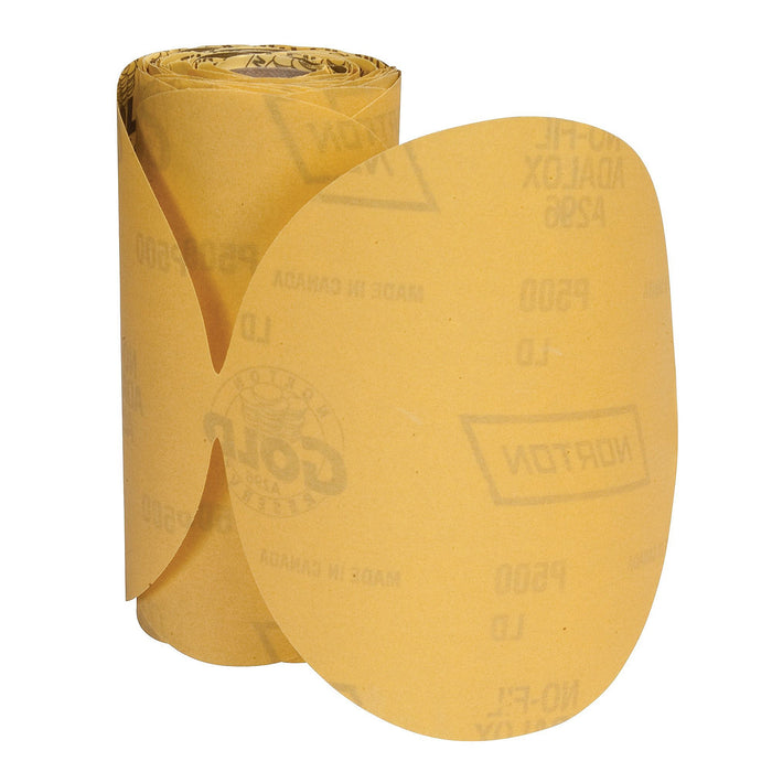 Norton® Gold Reserve™ 83820 A296 Series Sanding Disc Roll, 6 in, P220 Grit, Aluminum Oxide, PSA Attachment