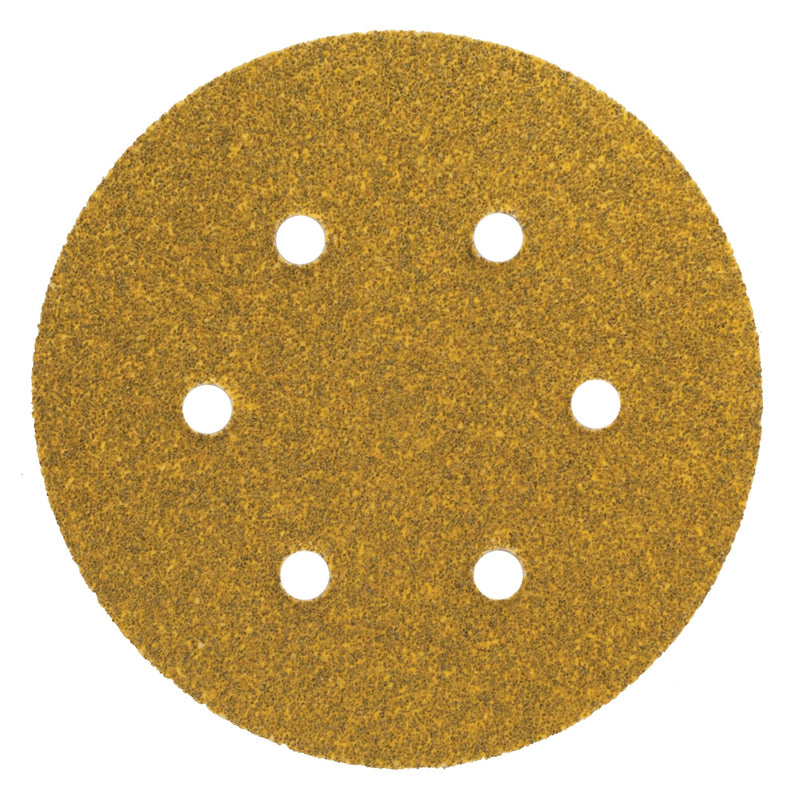 34791 Gold Reserve A296 6 in Vacuum Sanding Disc, P220 Grit Aluminum Oxide, Hook-and-Loop