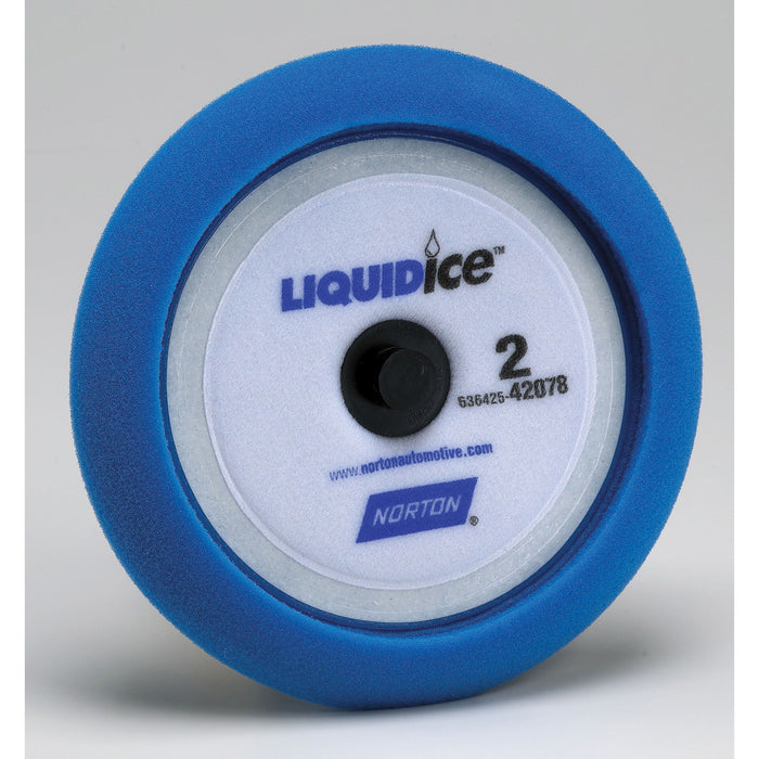 Norton Abrasives Norton LIQUID ice 42078 Cutting Pad, 8 in Dia, Hook and Loop Attachment, Foam Pad,