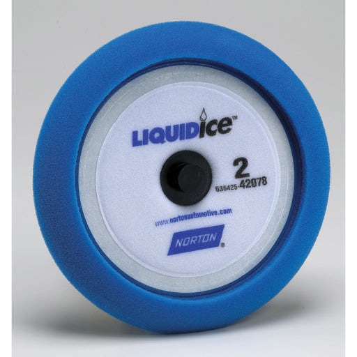 Norton Abrasives Norton LIQUID ice 42078 Cutting Pad, 8 in Dia, Hook and Loop Attachment, Foam Pad,