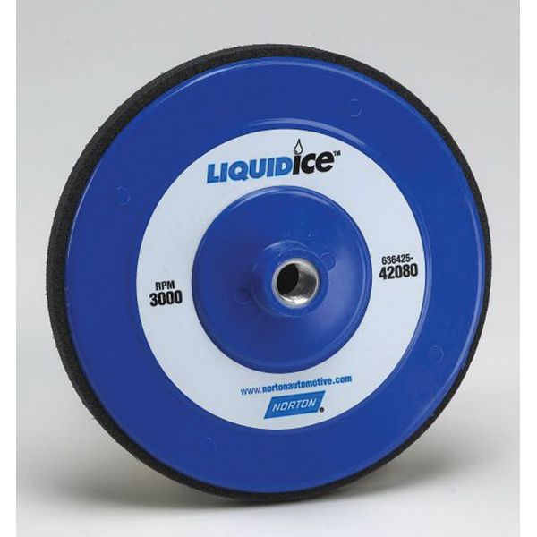 Norton Abrasives Norton LIQUID ice 42080 Low Profile NorGrip Back-Up Pad, Hook and Loop Attachment