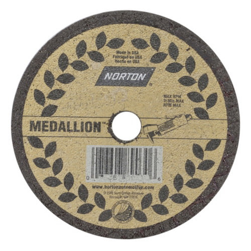 Norton Abrasives Norton Medallion 89034 Type 01/41 Cut-Off Wheel, 3 in Dia, 3/16 in THK Wheel, 3/8 i