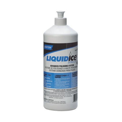 Norton Abrasives Norton LIQUID ice 97116 Extra-Cut Compound, 1 qt Bottle, White/Black, Fluid Paste,
