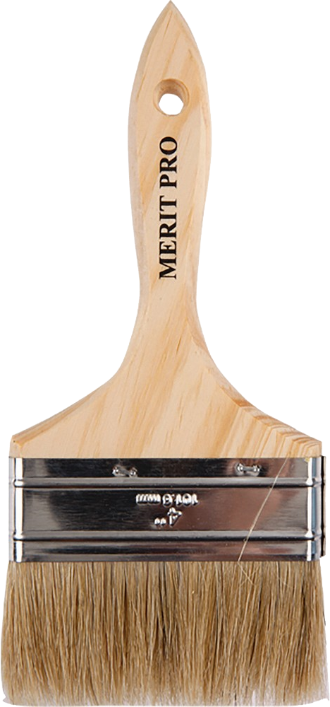 Oak Products National Oak Merit Pro 1607 Double Thick Chip Brush, 4 in, 100% China Bristle, Wood Han