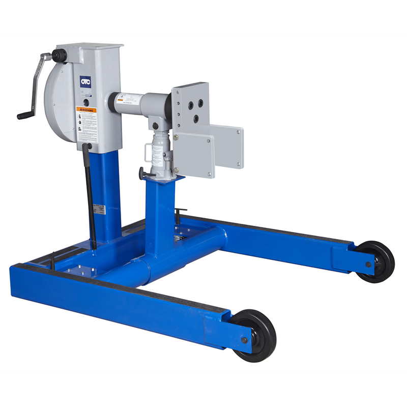 Tools 1750A 6000 lb Diesel Engine Stand, Universal Adapter, 96:1 Worm Gear, Built-In