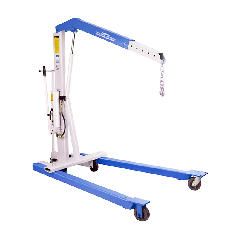 Tools 1819 Mobile Heavy-Duty Floor Crane 2,200 lb with Roller-Bearing Wheels and 2-Speed Pump