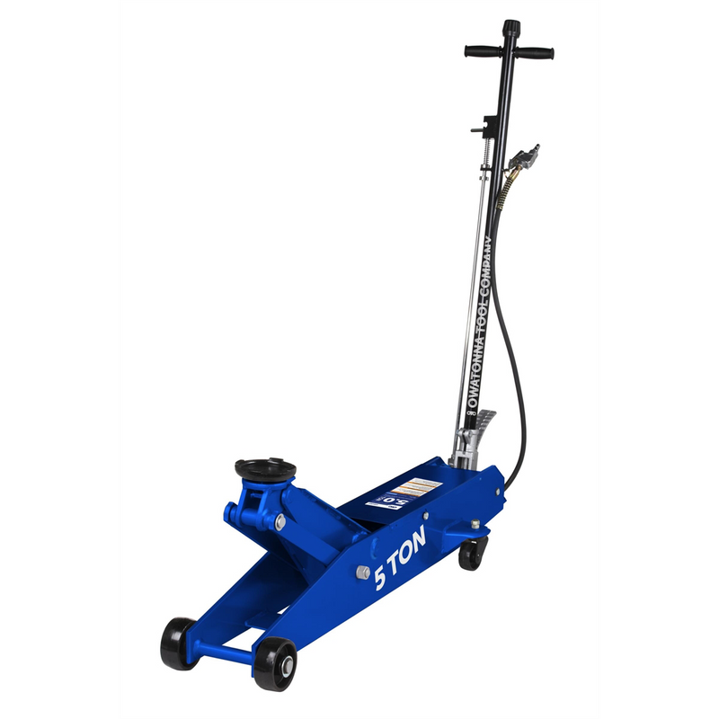 Tools HDJ5P 5 Ton Air-Hydraulic Service Jack, Long Chassis, Swivel Casters, Spring-Loaded Handle