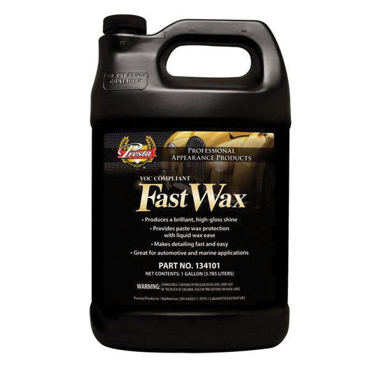 Presta Products Presta Fast Wax 134101 Car Wax, 1 gal, Liquid, Blue, Wax