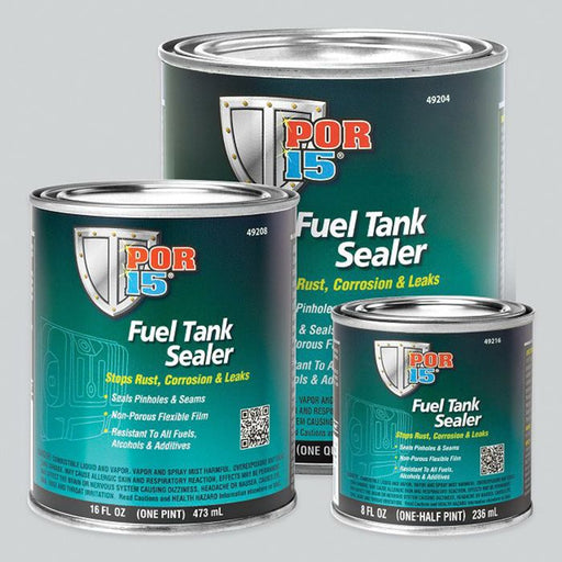 POR-15 49201 Fuel Tank Sealer, 1 gal Can, Semi-Transparent Silver, 250 to 450 sq-ft/gal Coverage, 96