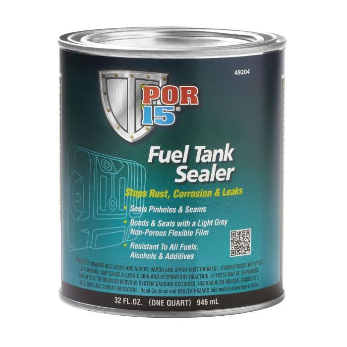 POR-15® 49204 Fuel Tank Sealer, 1 qt Can, Semi-Transparent Silver, 250 to 450 sq-ft/gal Coverage, 96 hr Curing