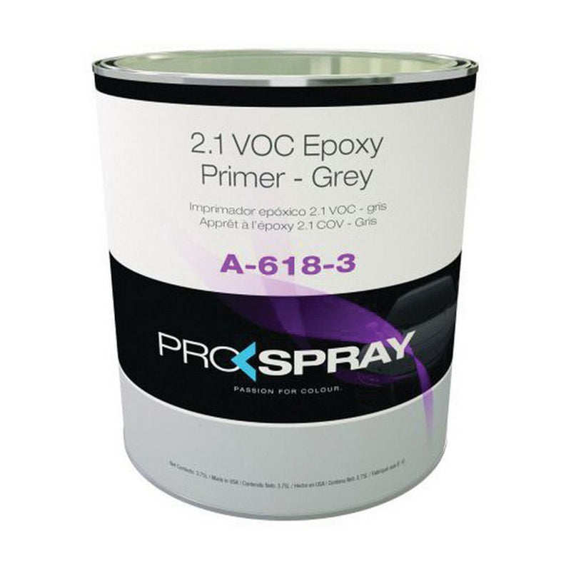 Pro-Spray European Automotive Finishes A-618-3 2.1 VOC Primer, 4 L Can, Gray, 2.1 lb/gal VOC, 1:1 Mi