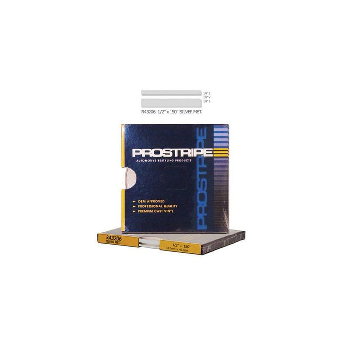 Prostripe R43206 Multiple Striping Tape, 150 ft x 1/2 in, Silver Metallic