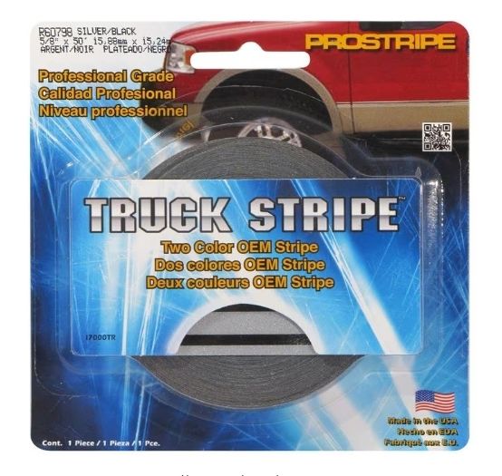 Prostripe R41130 Dual Color Multiple Elite Striping Tape, 150 ft x 3/16 in, Silver/Black