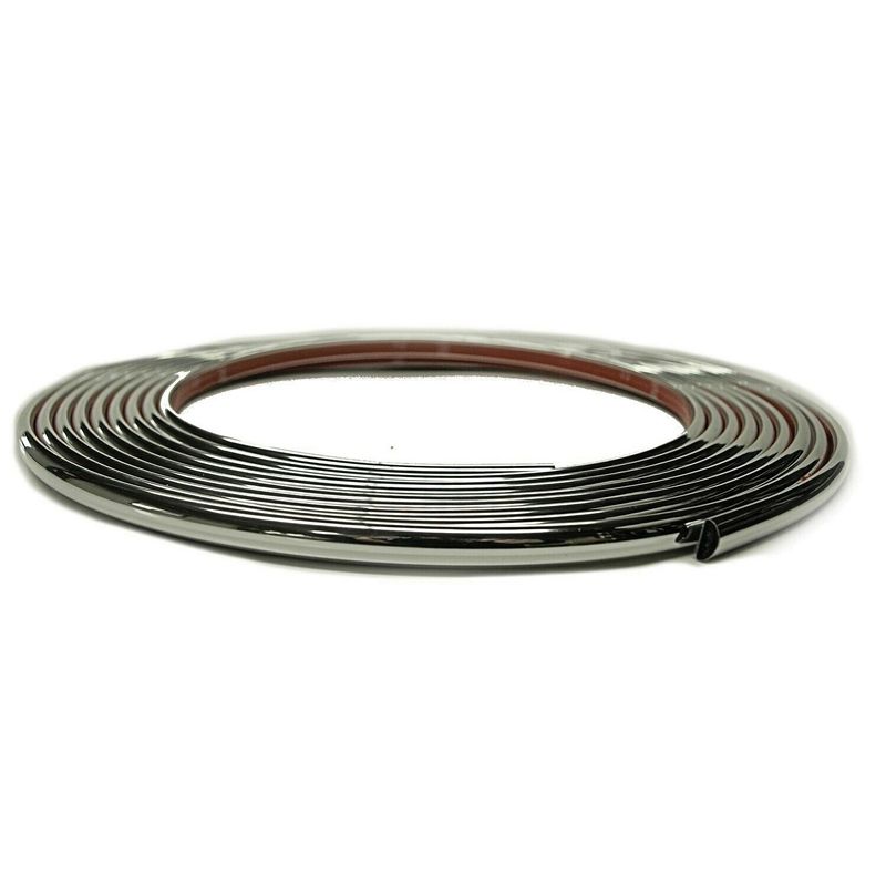 Half Round Wheel Well Molding 37-630, 20 ft Chrome, 3/8 in Width, Reel with Film