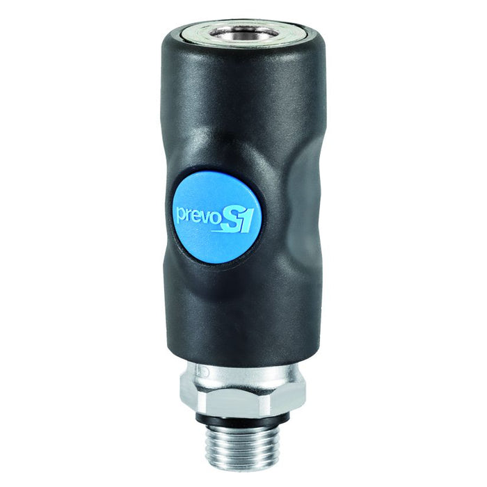Prevost 1/2" Mnpt Safety Coupler Black/Blue