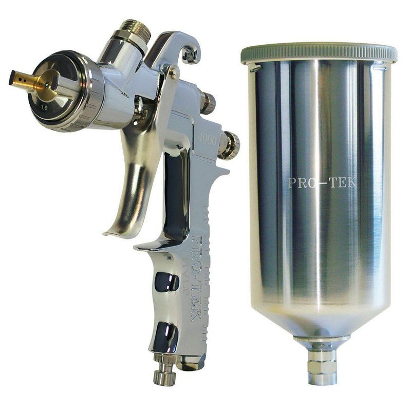 Pro-Tek 4020GH-14 HVLP Gravity Feed Spray Gun 1.4 mm Nozzle, 1 L Aluminum Cup