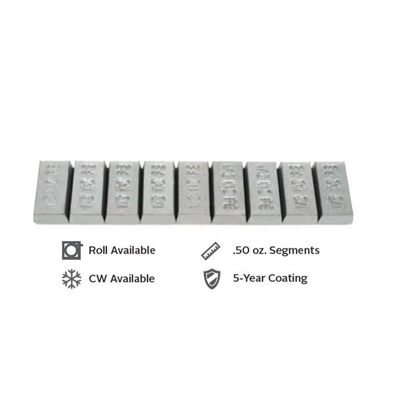 Wegmann 300360STR Steel Wheel Weight .50 oz Standard Profile - 30 Strips per Box