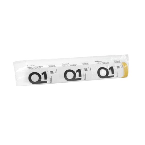 Q1 Products MDF02120 Premium Masking Drop Film, 25 yd L x 120 cm W, HDPE, Sun Yellow (Tape), Clear ( — view 3