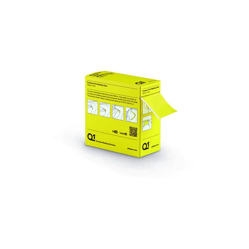 Q1 Products TT01 Premium Self-Adhesive Trim Masking Tape, 10 m, 10 mm THK, Sun Yellow