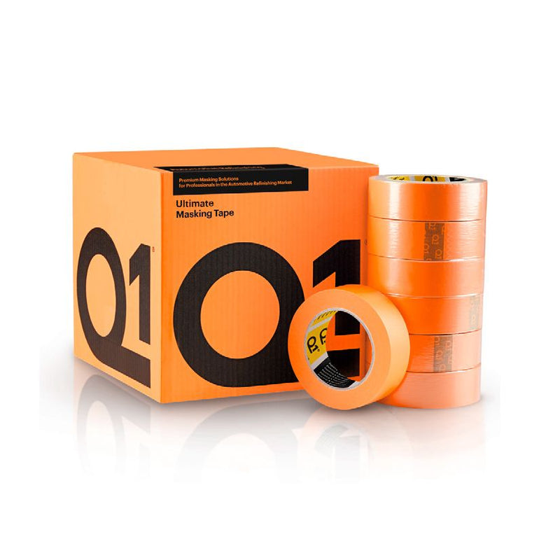 Q1 UMT136 Ultimate Premium Masking Tape 1.5 in Width, Crepe Paper, High Temperature up to 248°F