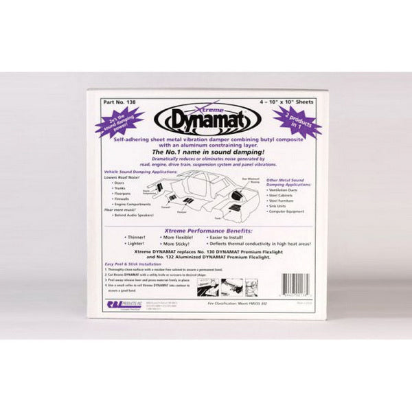 Xtreme Dynamat 138 Sound Dampening Sheet, 10 x 10 in