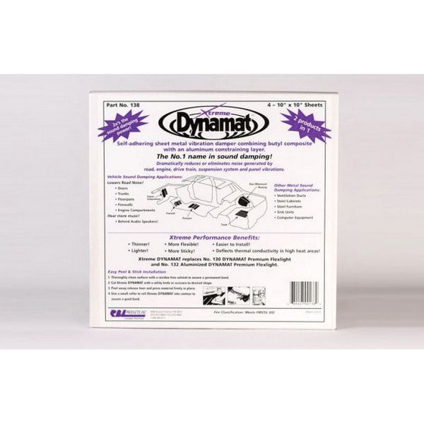 RBL 138 Xtreme Dynamat Sound Dampening Sheet, 10 x 10 in, Aluminum