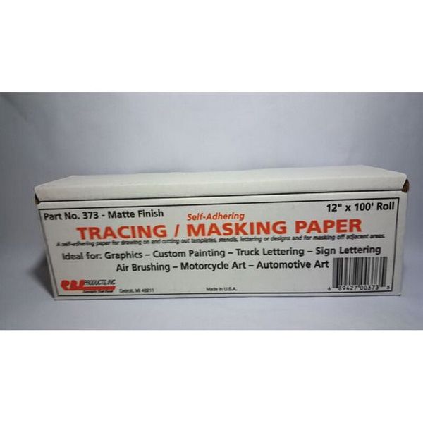 RBL Products, Inc. 373 Self-Adhering Tracing/Masking Paper Roll, 12 in W x 100 ft L
