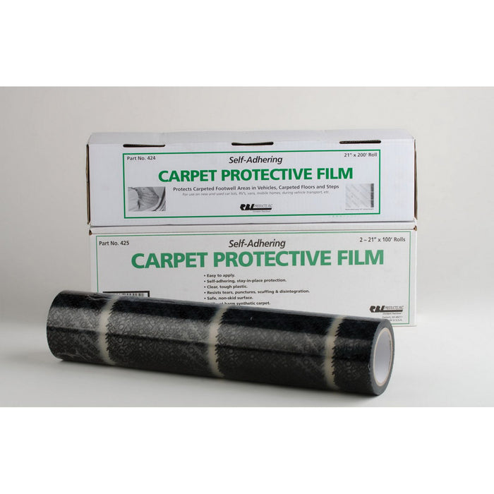 RBL Products, Inc. 424 Self-Adhering Carpet Protective Film, 21 in W x 200 ft L, 2 mil THK, Plastic,