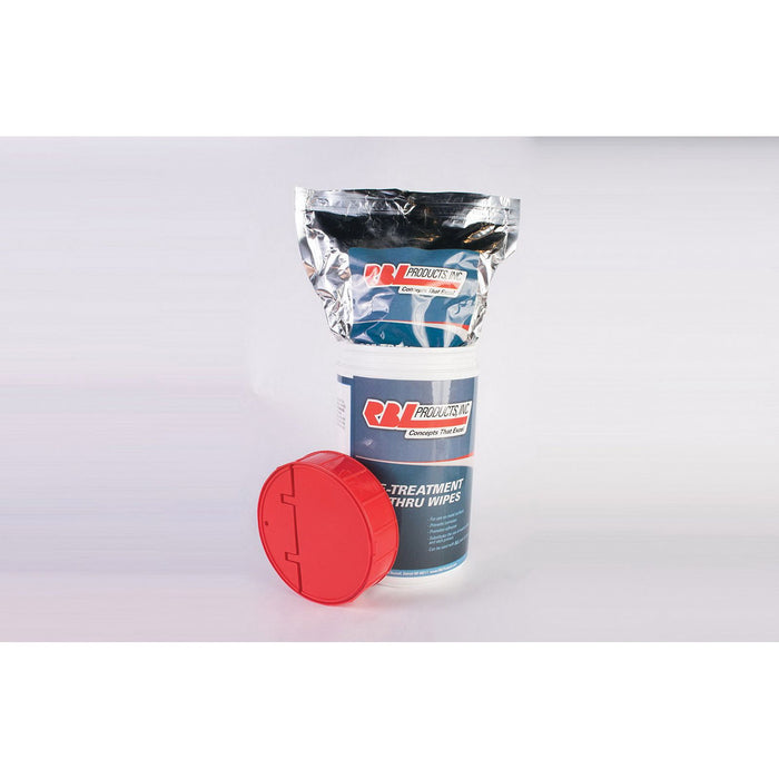 RBL Products 5001 Canister/Lid with 100 Wipe Pouch, 9 x 9 in, 100 Capacity, Cansiter Packing