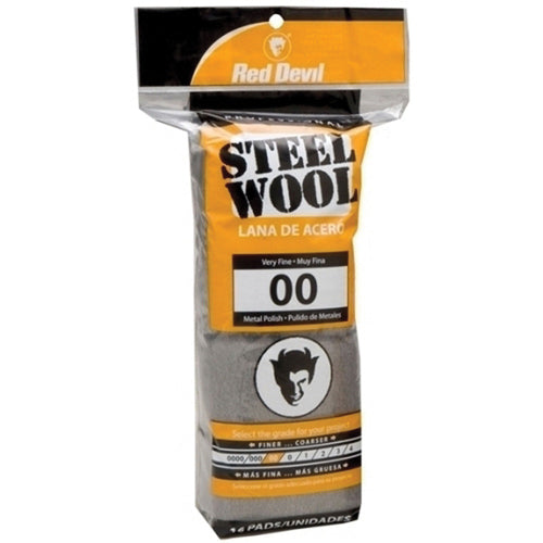 Red Devil 0312 Metal Polish Abrasive Wool, #00 Grade, Steel