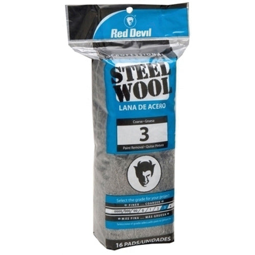 Red Devil 0316 Paint Varnish Removal Abrasive Wool, #3 Grade, Steel