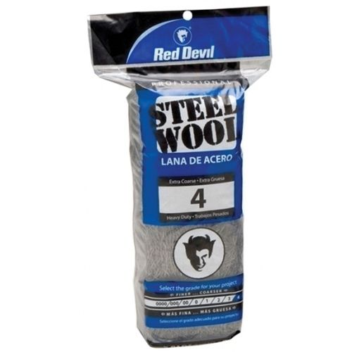 Red Devil 0317 Heavy-Duty Abrasive Wool, #4, Extra Coarse Grade, Steel