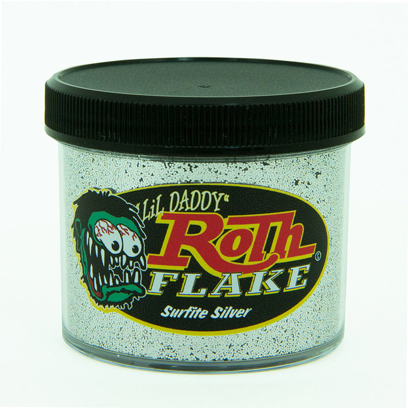 Roth Flake & Pearl Product Surfite Silver Solid Metal Flake, Monster .025 Size, 2oz Jar