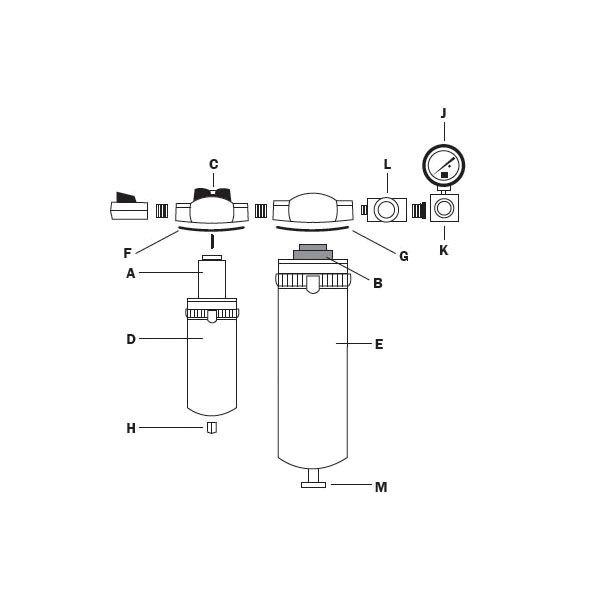 Reading Technologies RTi 4P-060 1-Stage Replacement Filter Element, For Use With Eliminator II 25 sc
