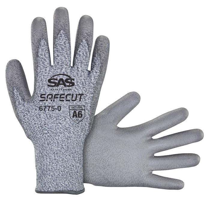 SAS Safety Corp. Safecut Hppe Knit Pu Palm Glove - Bulk - M