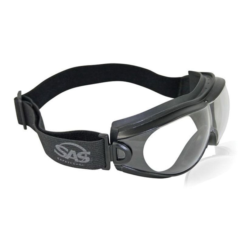 SAS 5104-01 Zionx™ Safety Goggles, Clear Lens, Black Frame, UV Protection