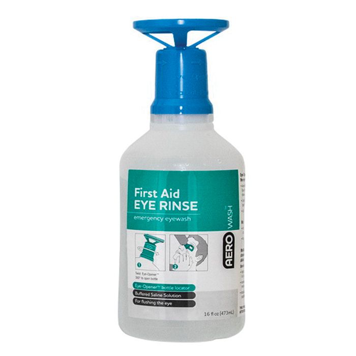 SAS 5130 Eyewash Replacement Bottle, 16 oz Plastic, Twist-Off Cap