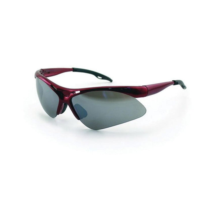 SAS Safety Corp. Diamondbacks 540-0003 Lightweight Safety Glasses, Universal, Smoke Mirror Lens, Red